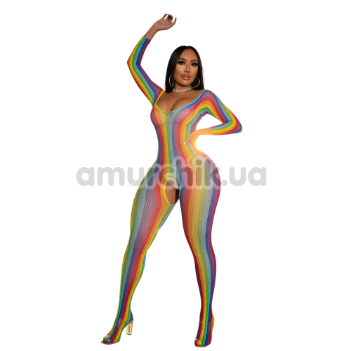 Комбинезон Star Night Sexy Rainbow Fishnet Bodystocking, разноцветный