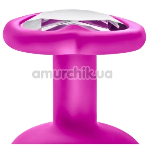 Набор анальных пробок с прозрачными кристаллами в виде сердечек Luxe Bling Plugs Trainer Kit, розовый