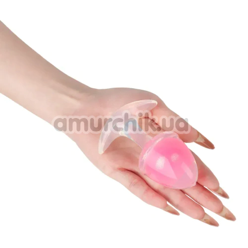 Анальная пробка Univibe Glow-In-Dark Berry S, розовая
