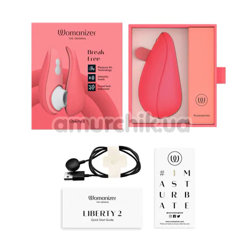 Симулятор орального секса для женщин Womanizer Liberty 2, розовый