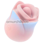 Клиторальный вибратор с подвижным язычком и губами Blush Kissing Rose, розово-голубой - Фото №1