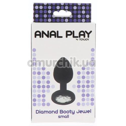 Анальная пробка с прозрачным кристаллом Anal Play Diamond Booty Jewel Small, черная