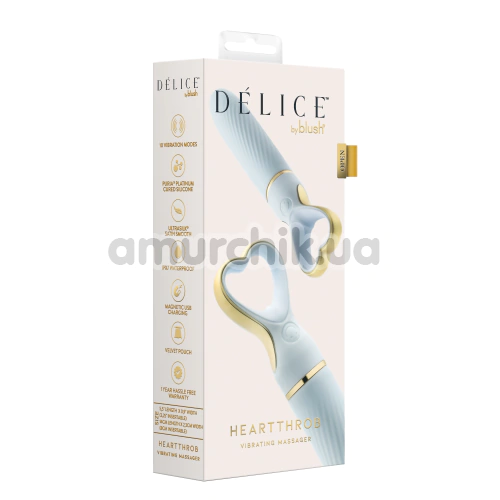 Вибратор Delice Heartthrob, голубой