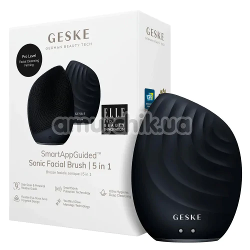 Ультразвуковая щетка для лица Geske Sonic Facial Brush 5 in 1, черная