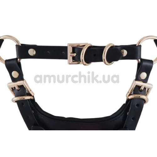 Комплект Lockink Sevanda Queen Sheba Set, черно-розовый: портупея + страпон-гартеры + фаллоимитатор