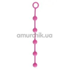 Анальная цепочка Delight Throb с пупырышками, 25 см розовая - Фото №1