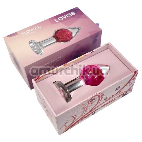 Анальная пробка Loviss Flower Gomphrena Globosa Anal Plug, прозрачная