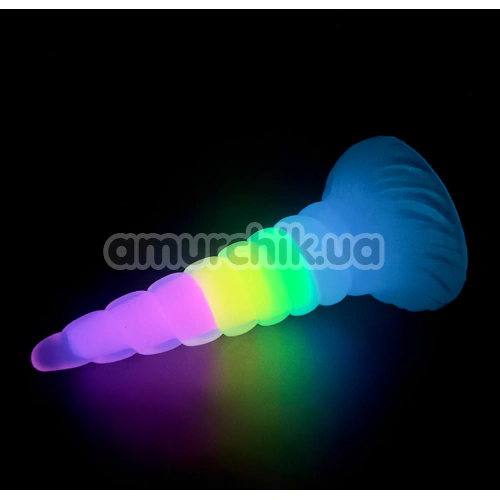 Фаллоимитатор Creature Cocks Uni-Glow Glow-in-the-Dark Rainbow Silicone Dildo, разноцветный