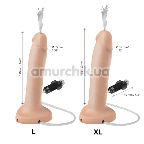 Фаллоимитатор с эякуляцией Strap-On-Me Squirting Cum Realistic Dildo L, телесный