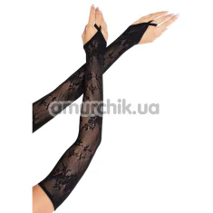 Рукавички Leg Avenue Floral Net Extra Long Gauntlet Arm Warmers, чорні - Фото №1
