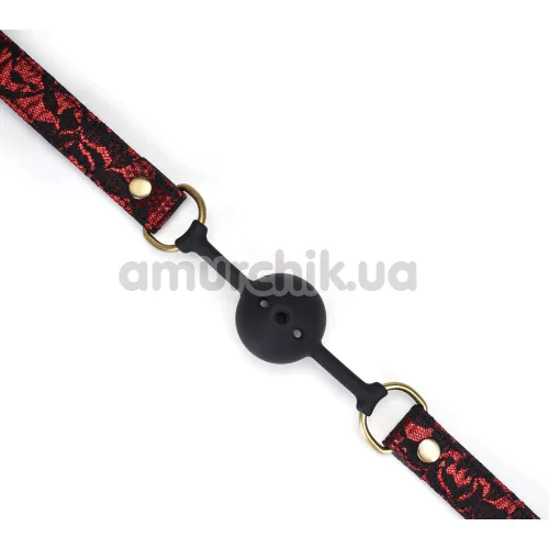 Кляп Liebe Seele Victorian Garden Breathable Silicone Ball Gag, червоно-чорний