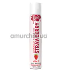 Массажно-оральный лубрикант с согревающим эффектом Wet Fun Flavors Warming Strawberry - клубника, 30 мл - Фото №1