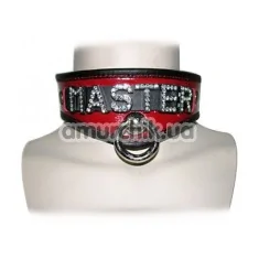 Ошейник с креплением для поводка Master, черно-красный - Фото №1