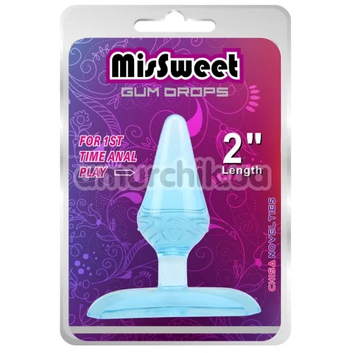Анальна пробка MisSweet Gum Drops, блакитна