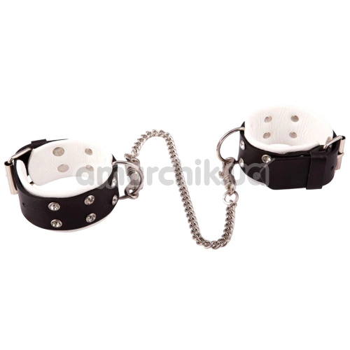 Фиксаторы для ног Whips Collection Chain Ancle Cuffs, черно-белые - Фото №1