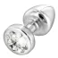 Анальна пробка з прозорим кристалом SWAROVSKI Anni R Clover T2, срібна - Фото №1