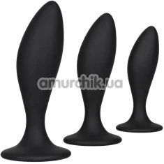 Набор анальных пробок Silicone Anal Curve Kit, черный - Фото №1
