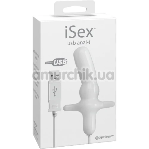 Анальная пробка с вибрацией iSex Usb Anal-t, белая