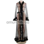 Пеньюар Star Night Sensual Feather Night Robe, чорний - Фото №1