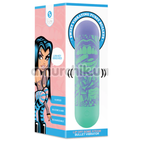 Кліторальний вібратор Shots S-Line Sweet Vibrating Pussy Bullets Lip Off Some Steam, бузковий