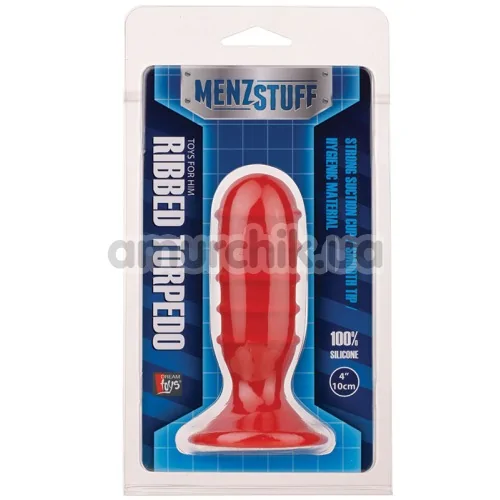 Анальная пробка Menz Stuff Ribbed Torpedo 4, красная