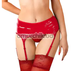 Пояс для чулок виниловый Art of Sex Niks, красный - Фото №1