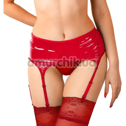 Пояс для чулок виниловый Art of Sex Niks, красный - Фото №1