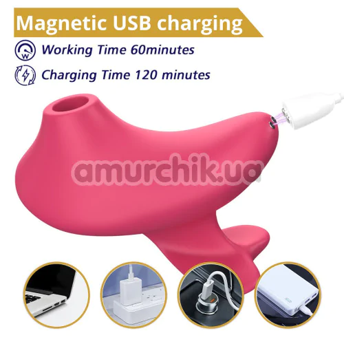 Симулятор орального сексу для жінок Sweet Play Clitoral Suction Vibrator A15, рожевий