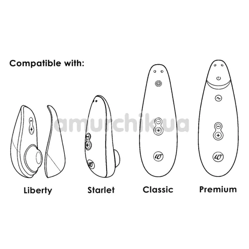 Набор насадок на симулятор орального секса для женщин Womanizer Premium, Classic (Size M), розовый