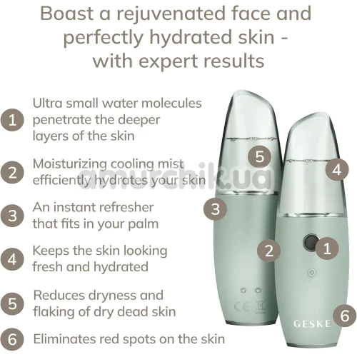 Зволожувач для шкіри обличчя Geske Facial Hydration Refresher 4 in 1, зелений