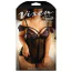 Комплект Vixen Dream Lover Floral Babydoll & Panty, черно-розовый: пеньюар + трусики-стринги - Фото №1