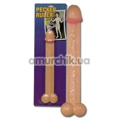 Линейка-прикол в виде пениса Pecker Ruler - Фото №1