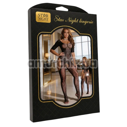 Комбінезон Star Night Double Hearts Bodystocking, чорний