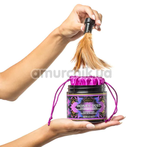 Їстівна пудра для тіла Honey Dust Kissable Body Powder Raspberry Kiss - малина, 170 грам