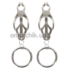 Зажимы для сосков Taboom Butterfly Clamps With Ring, серебряные - Фото №1