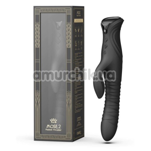 Вібратор з поштовхами і підігрівом Zalo Mose 2 Rabbit Thruster, чорний