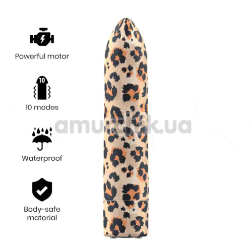Клиторальный вибратор Custom Bullets Leopard, леопардовый
