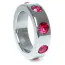 Ерекційне кільце з рожевими кристалами Boss Series Metal Ring Diamonds Medium, срібне - Фото №2