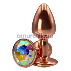 Анальна пробка з райдужним кристалом Alume Metal Plug S, бронзова - Фото №1