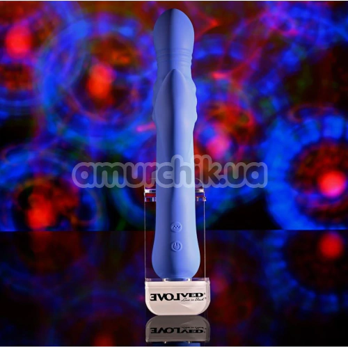 Вибратор с пульсацией и толчками Evolved Pop Goes The O, фиолетовый