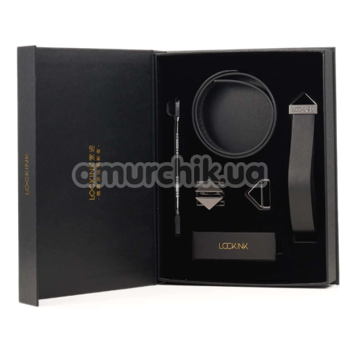 Ошейник с поводком Lockink Tied Collar With Leash Set, черный