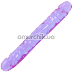 Двуконечный фаллоимитатор Doc Johnson Crystal Jellies Jr. Double Dong 12, фиолетовый - Фото №1