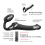 Безремневий страпон із вібрацією Strap-On-Me Multi Orgasm Bendable Strap-On XL, чорний - Фото №2