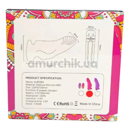 Вибратор на палец Finger Vibrator Aurora, фиолетовый