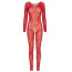 Комбинезон Leg Avenue Crotchless Fishnet Bodystocking Flower, красный - Фото №9
