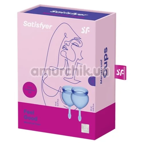 Набір з 2 менструальних чаш Satisfyer Feel Good, синій
