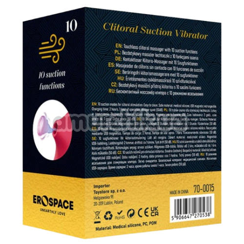 Симулятор орального сексу для жінок Sweet Play Clitoral Suction Vibrator A15, рожевий