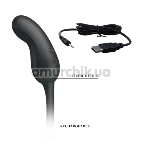 Вибростимулятор простаты с насадкой на пенис Pretty Love Hercules Penis Sheath 26231, черный