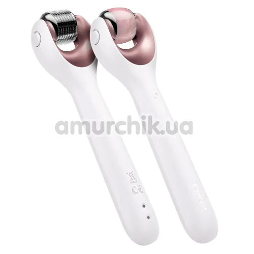 Массажер-роллер для лица с микроиглами Geske MicroNeedle Face Roller 9 in 1, кремовый