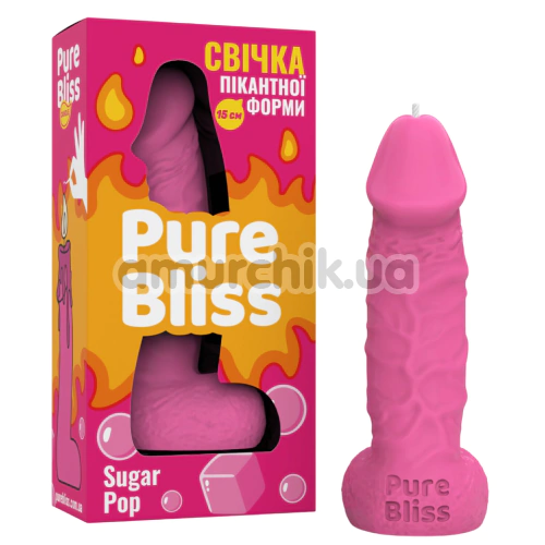 Свічка у вигляді пеніса Pure Bliss Small Sugar Pop - жуйка, рожева